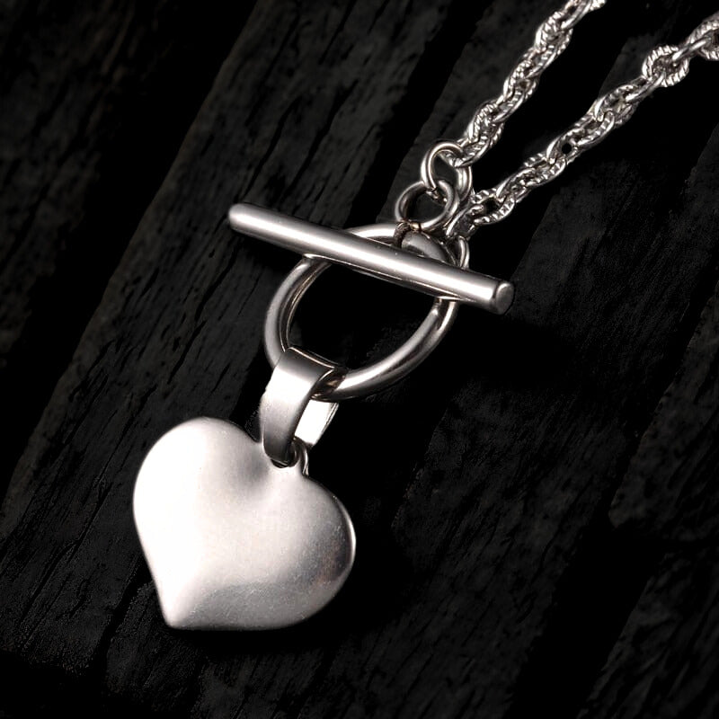 Women Stainless Steel Necklace with Heart Pendant