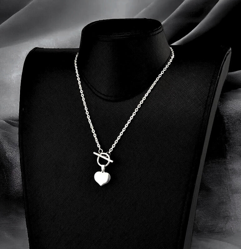 Women Stainless Steel Necklace with Heart Pendant