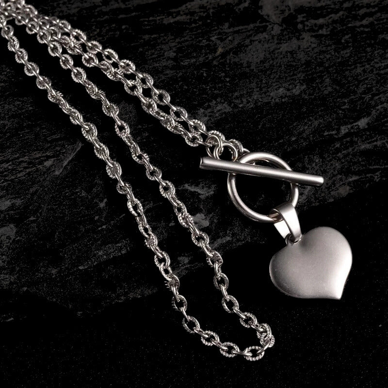 Women Stainless Steel Necklace with Heart Pendant
