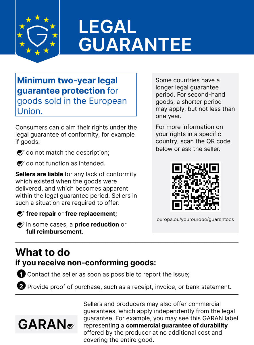 Official EU notice on the legal guarantee of conformity