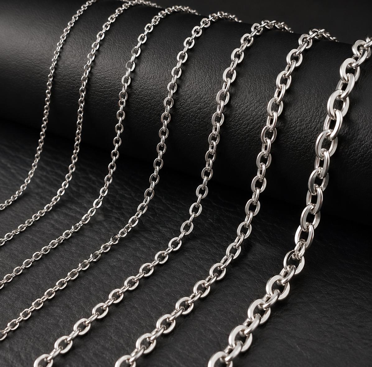 Stainless Steel Anchor Chain 1.5–5 mm – Silver | Women & Men – 1