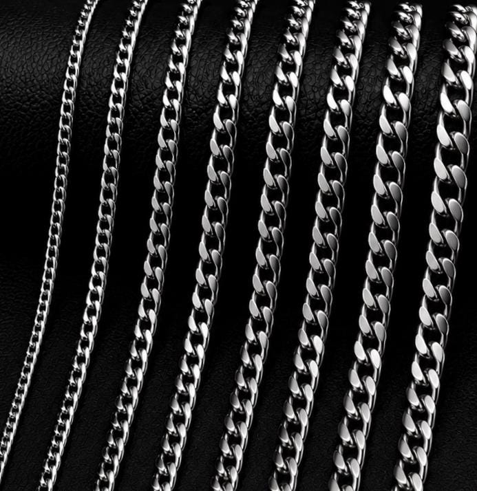Stainless Steel Curb Chain 3–11 mm – Silver | Women & Men – 4