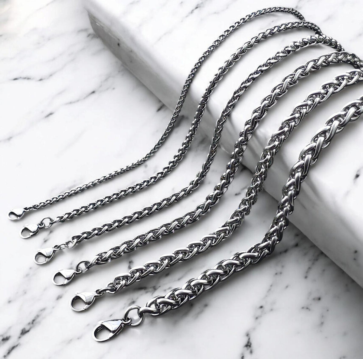 Stainless Steel Braided Bracelet 2–7 mm – Silver | Women & Men – 6