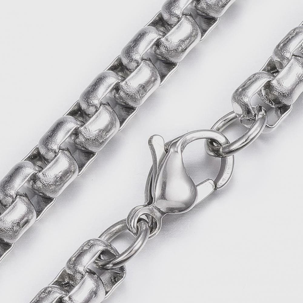 Stainless Steel Box Chain 1.5–4 mm – Silver | Women & Men – 6