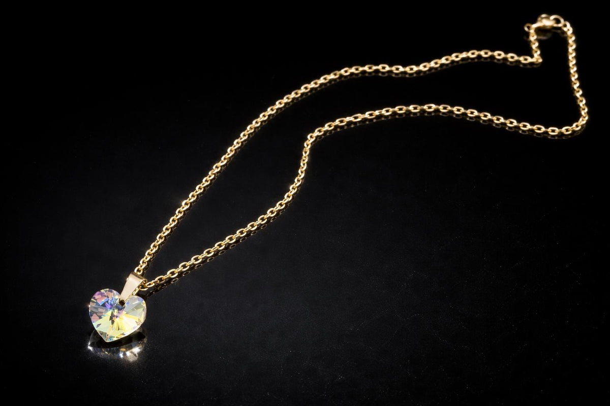 Necklace with Original Preciosa® MAXIMA Heart Crystal 10 mm – Gold or Silver | Women – 4