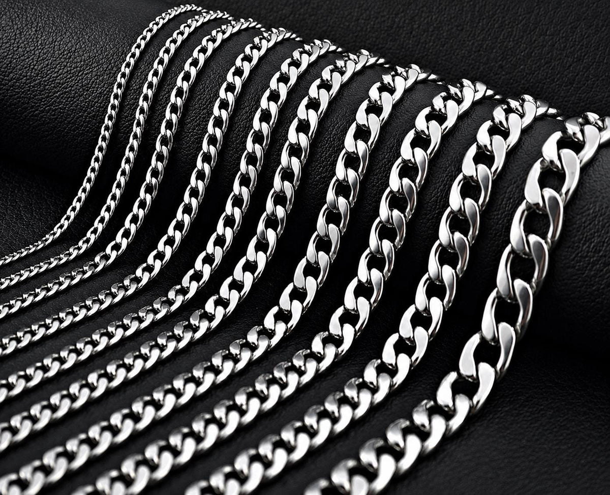 Stainless Steel Curb Chain 3–11 mm – Silver | Women & Men – 1
