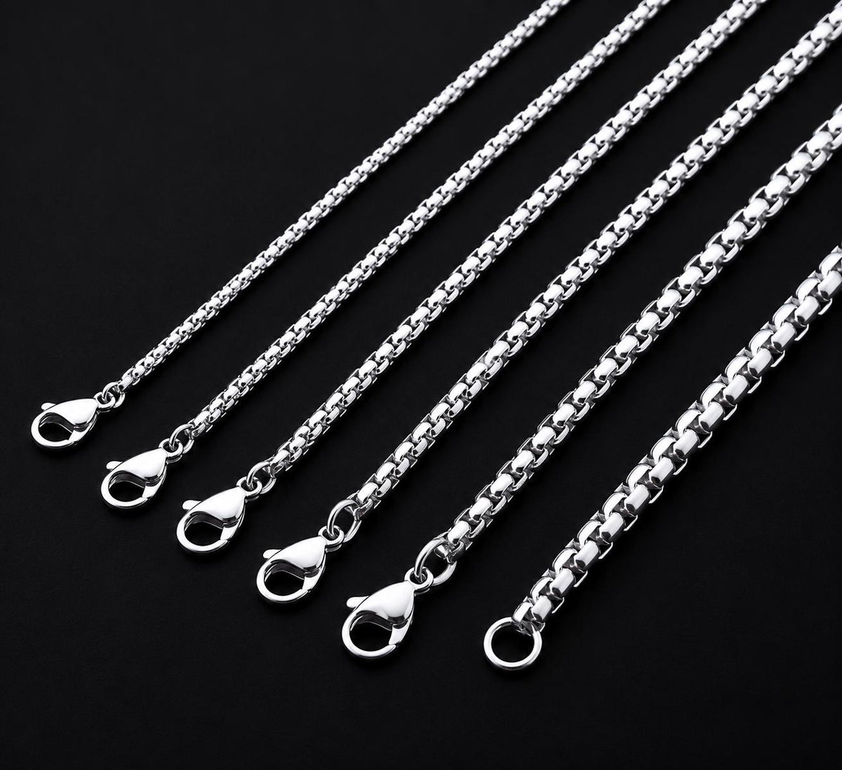 Stainless Steel Box Bracelet 1.5–4 mm – Silver | Women & Men – 4