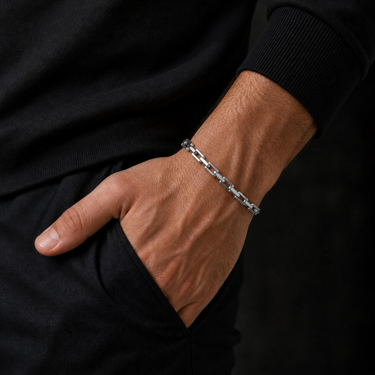 Stainless Steel Link Bracelet 8 mm – Silver | Women & Men – 3