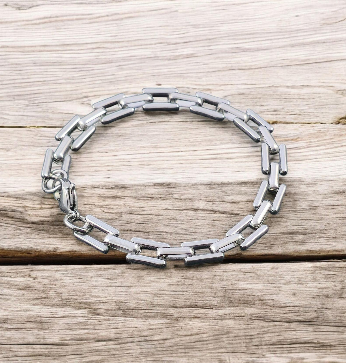 Stainless Steel Link Bracelet 8 mm – Silver | Women & Men – 6