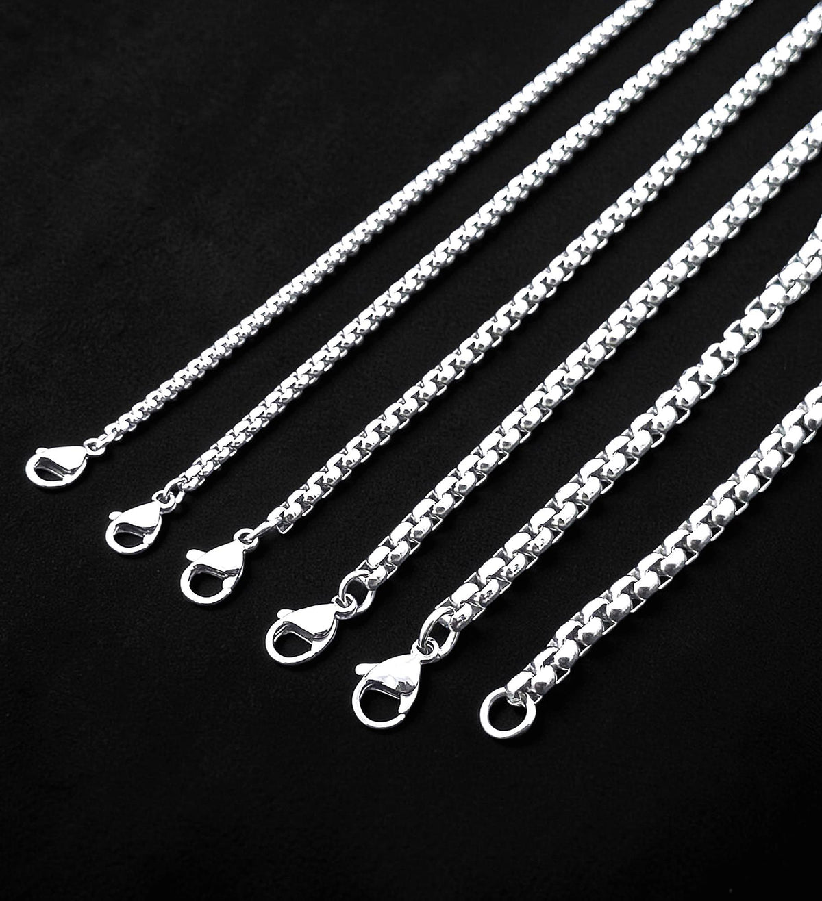 Stainless Steel Box Chain 1.5–4 mm – Silver | Women & Men – 4