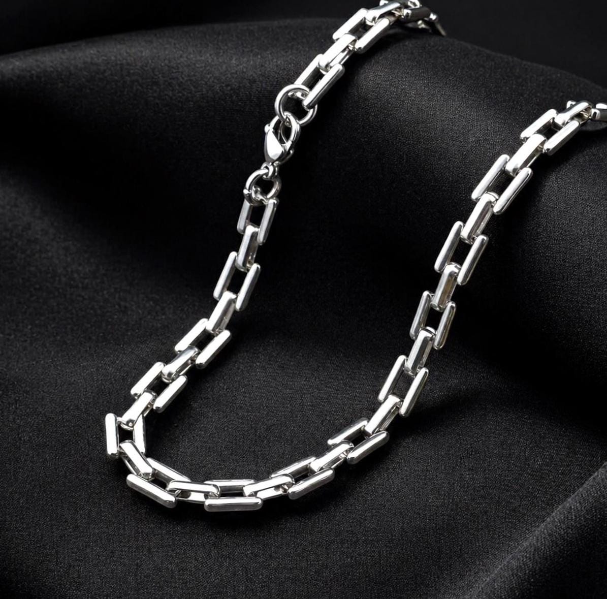 Stainless Steel Link Chain 8 mm – Silver | Women & Men – 1