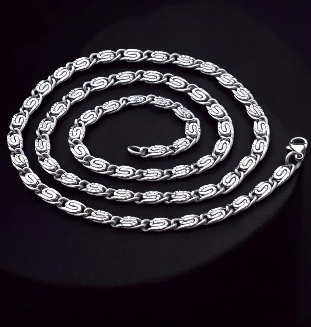 Stainless Steel Byzantine Chain 5 mm – Silver | Women & Men – 3