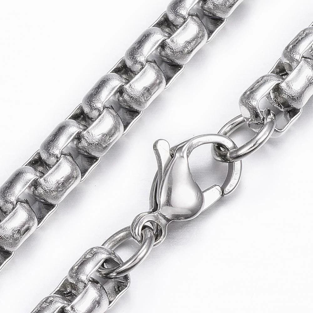 Stainless Steel Box Bracelet 1.5–4 mm – Silver | Women & Men – 7