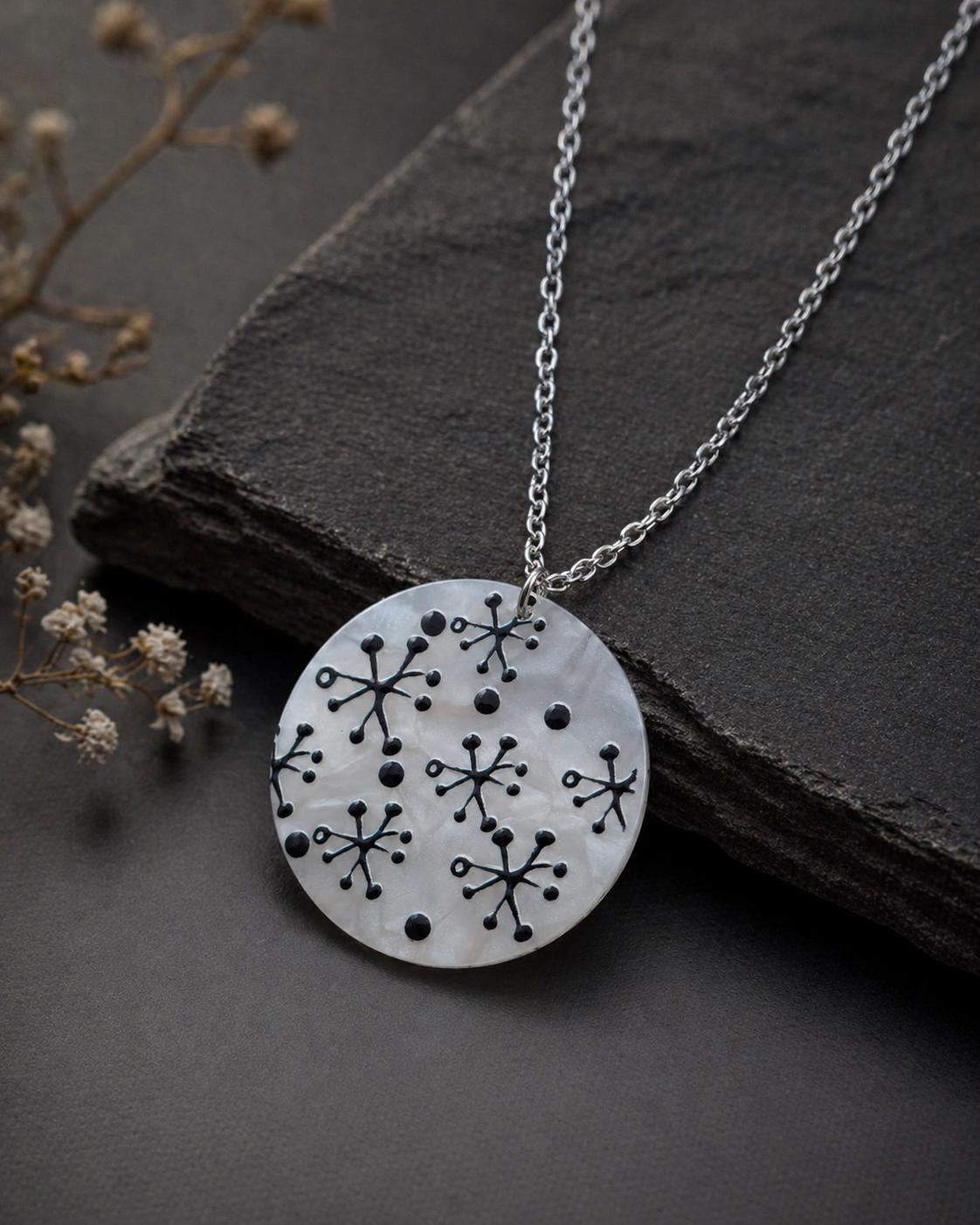 Stainless Steel Necklace with Dandelion Pendant – Silver | Women – 5