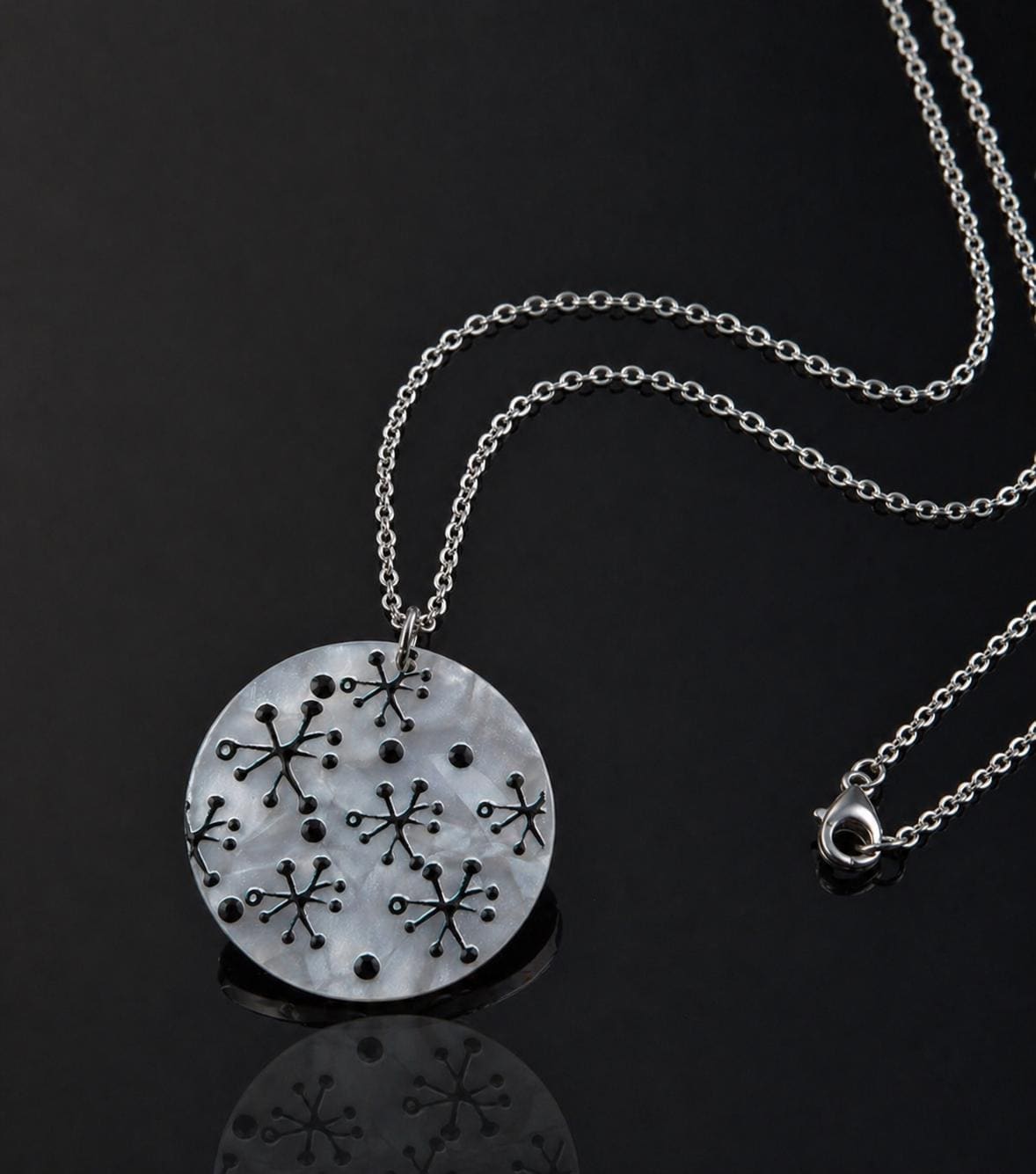 Stainless Steel Necklace with Dandelion Pendant – Silver | Women – 4