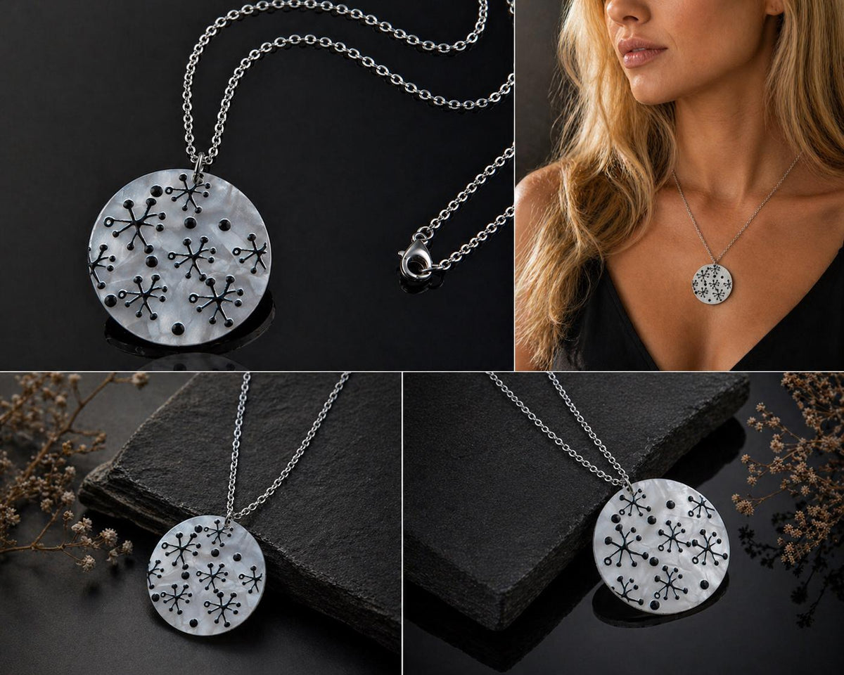 Stainless Steel Necklace with Dandelion Pendant – Silver | Women – 7