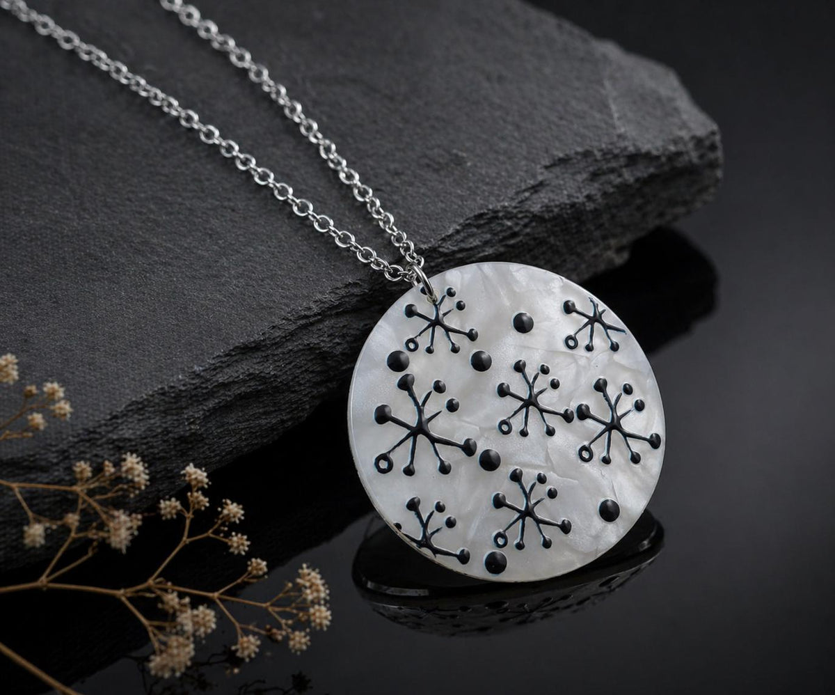 Stainless Steel Necklace with Dandelion Pendant – Silver | Women – 2