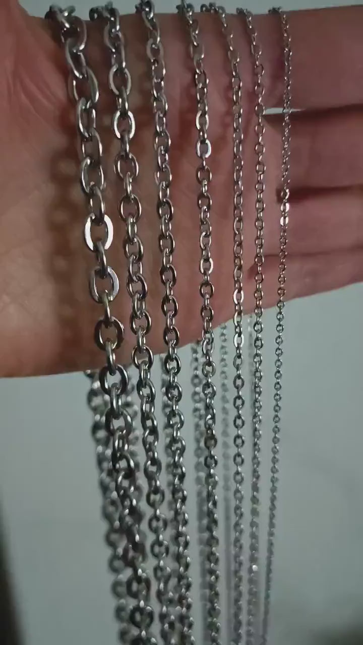 Stainless Steel Anchor Chain 1.5–5 mm – Silver | Women & Men